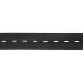 Knoopsgaten elastiek | 25 mm zwart | rol 50 meter Elastiek KNOOPSGATEN - ELASTIEK - 25MM - ZWART - ROL - 50M